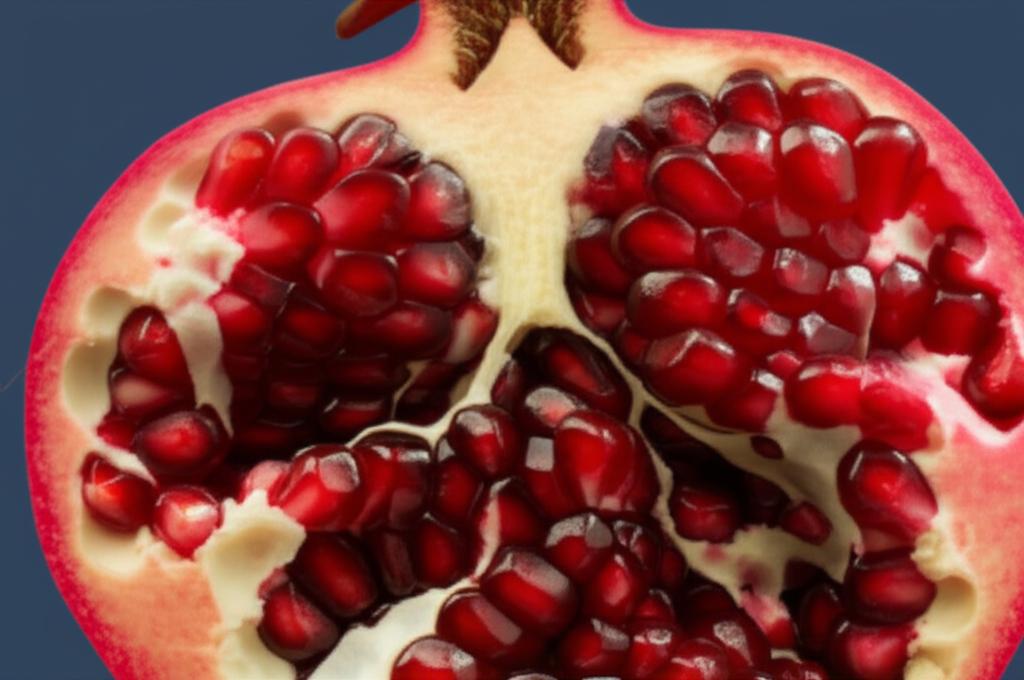 Plato con Granada beneficios fresco mostrando su valor nutricional