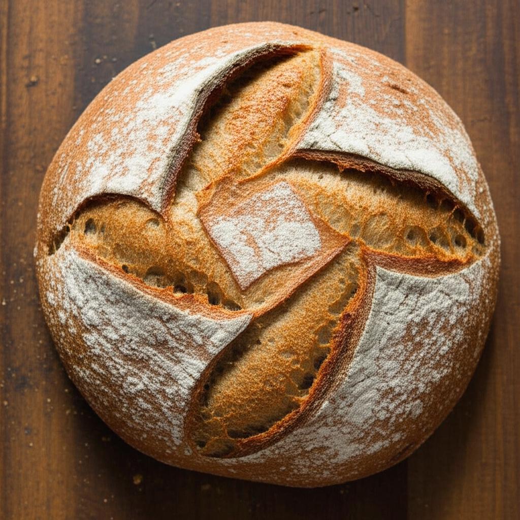 Imagen de una rebanada de pan de masa madre fresco, resaltando su textura y valor nutricional para una dieta saludable.