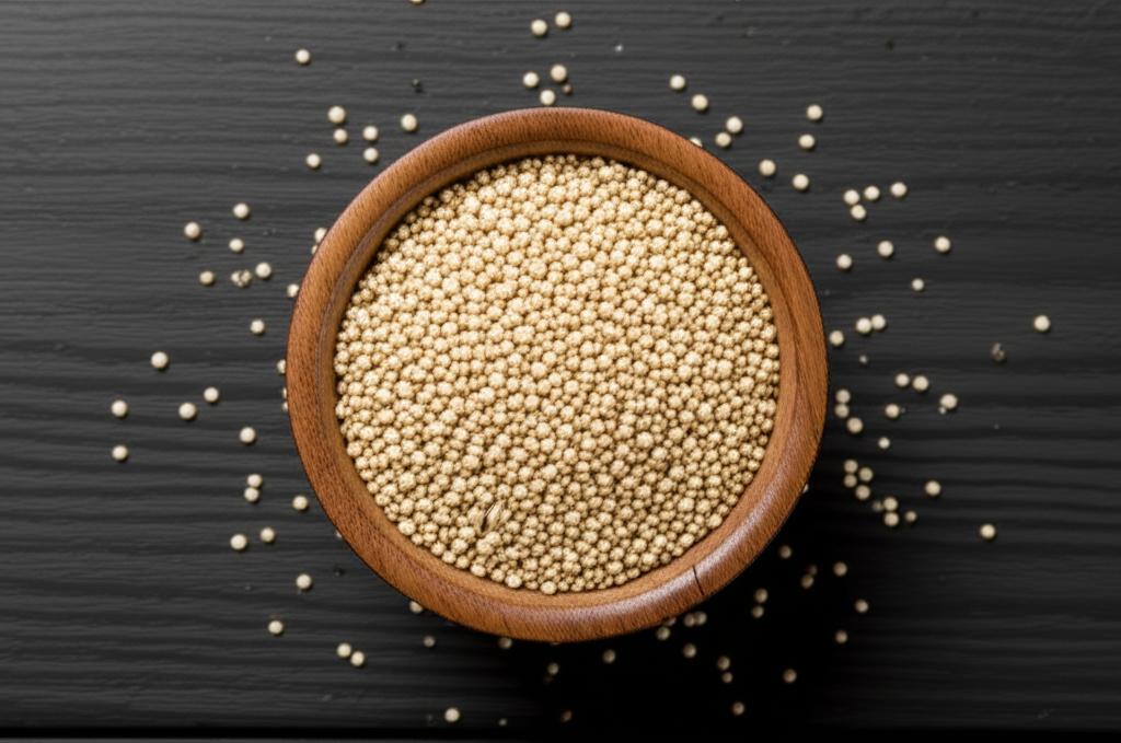 Plato con Quinoa fresco mostrando su valor nutricional